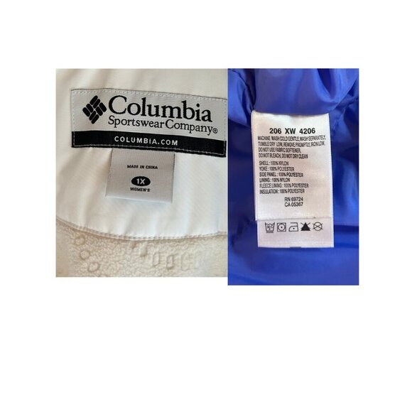 Columbia Women's Winter Jacket Size 1X Waterproof Blue & White - Picture 5 of 14